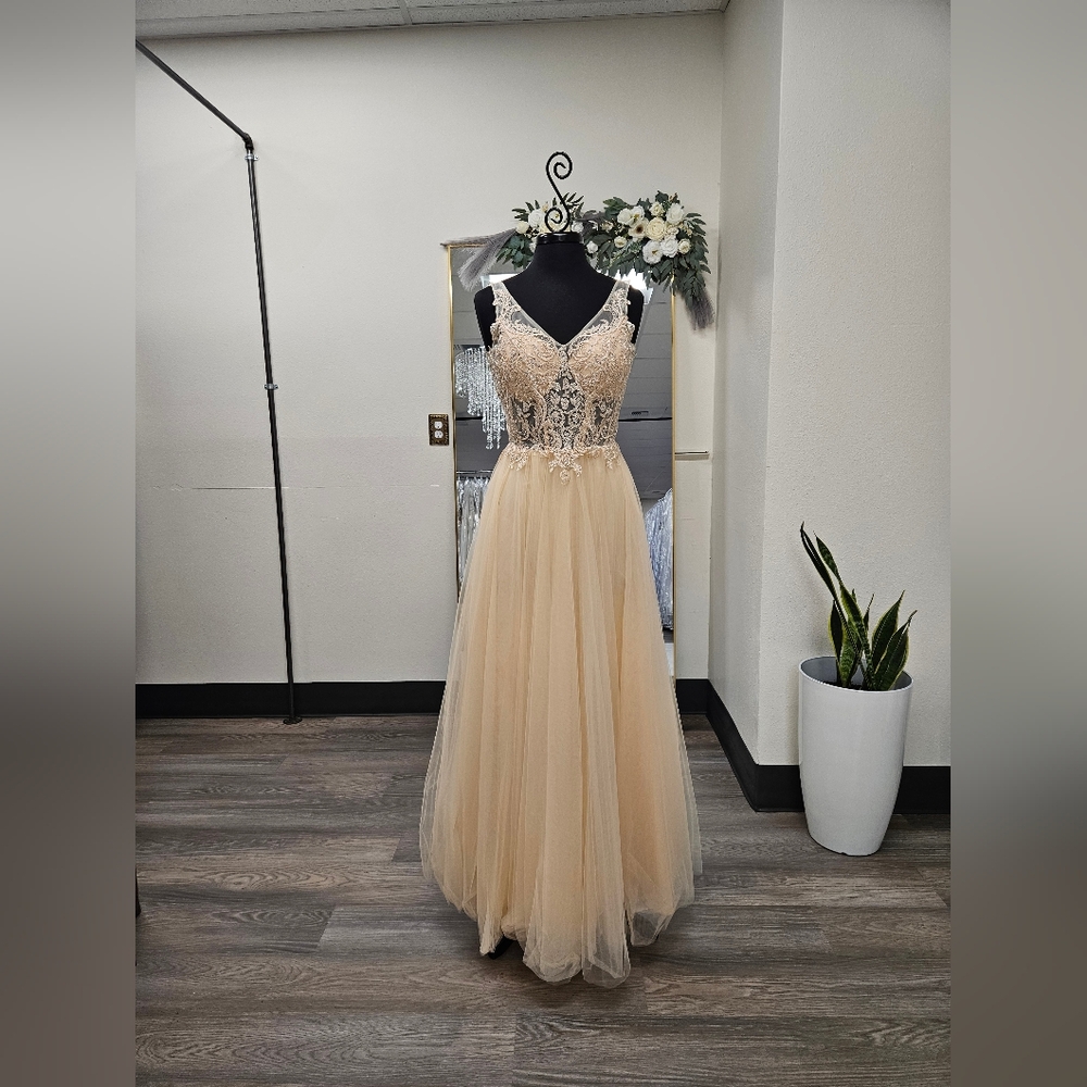 A-line Champgne Prom Gown
